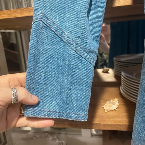 Size 7 S/M Rare Gunne Sax Corset Denim Maxi Festival Cottagecore 1970s Vintage - Picture 6 of 10